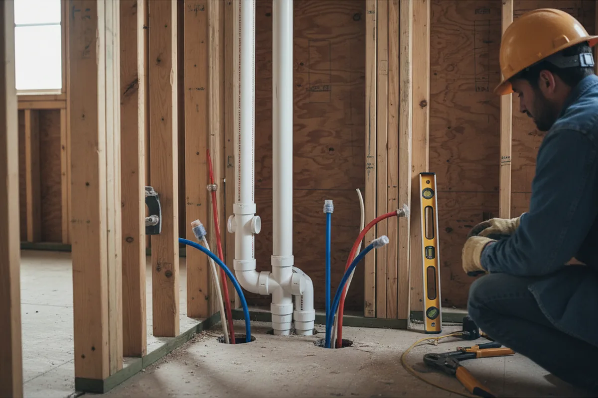 Drain and supply rough-in during Garbage Disposal Repair in Jarreau